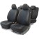 Alcantara Autorekhli Alcantara with a contrasting stitching, 5 mm foam, 3D, 15 objects, 5 head restraints, 2 pockets, 4 lightning, 4 end valves, Airbag black-blue