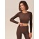 Crop TOP female in a rubber with a long sleeve Mirey Top Manica Lunga, size 46-48, dark brown color