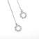 Earrings with pearls "chains" ring and bead, white color in silver, ball No. 10