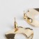 Earrings Assorted "Azelia" crumpled circles, blue-yellow color in gold
