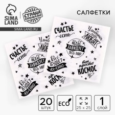Paper napkins “Let the whole world envy you”, 25 × 25, set of 20 pcs.