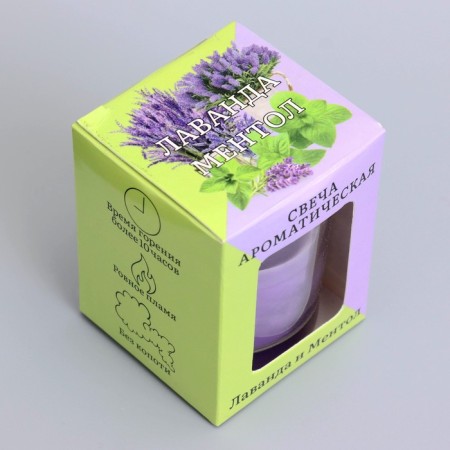 Aromatic candle in glass 5x6cm, lavender and menthol-6