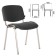 Stool for personnel and visitors to Brabix ISO CF-001, chrome frame, gray fabric with black