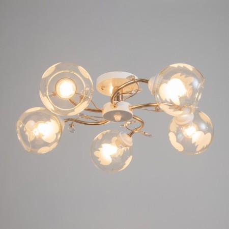 Jamma chandelier 5xe27 40W white-gold 60x60x25 cm Bayerlux-1