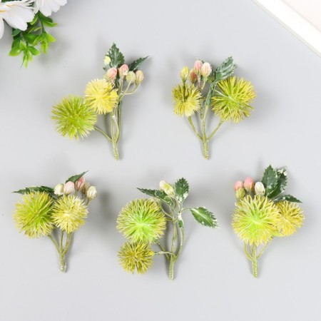Flowers for decorating "echinops with berries" light green 8 cm-2