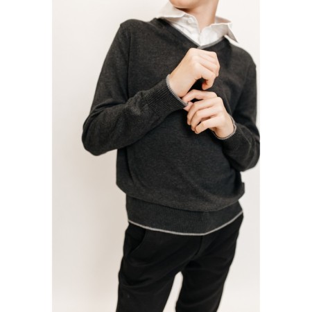 Jumper for boys, height 158-164 cm, dark gray color-2
