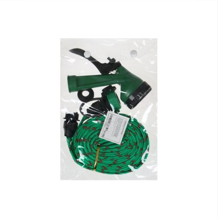 Rubber olive ripe hose, 12 mm (1/2 "), 10 m, in a textile braid, with a watering gun, color mix, Greengo-4