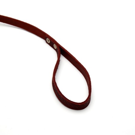 Leather leather single -layer embossed, elongated, 2 m x 1.6 cm brown-3