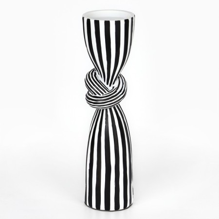 Climber for one candle “Knot”, white-black color 29.5 x 7.5 x 7.5 cm-3
