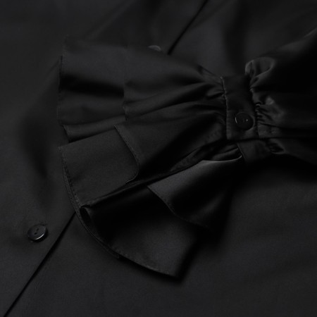Women's silk blouse with mists mist, size 48, black-8