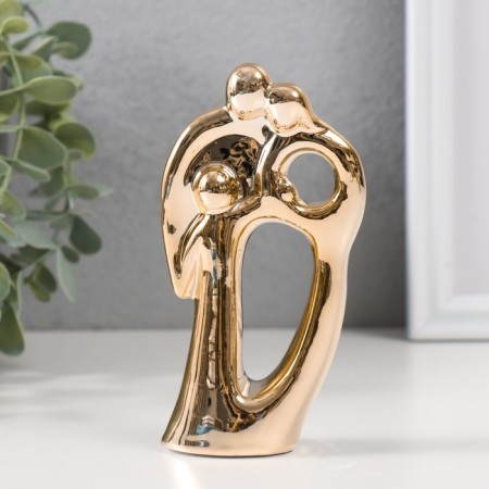 Souvenir Ceramics "Family" gold 12.5 cm