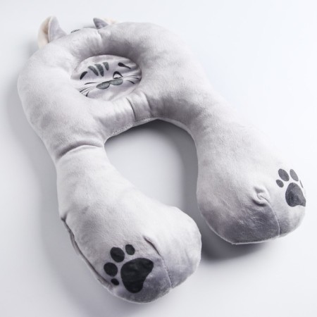 Road children's pillow "kitten" orthopedic, gray color-1