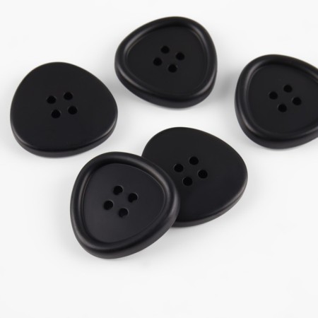 Set of plastic buttons, 4 punctures, d = 25 mm, 5 pcs, black color-1