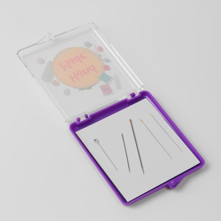 Magnetic needle "Hand Made", with needles, 7 × 8 cm, purple color-2
