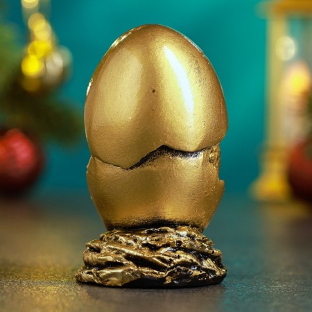 New Year. Symbol 2025. Figure "Snake in the egg" Gold, 4x4x7cm-2