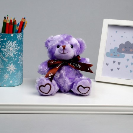 Soft toy "Bear", 15 cm, lavender color