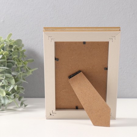 Photo frame plastic 10x15 cm "Gabriel" Golden with a gold strip 2.2x14x19 cm-3