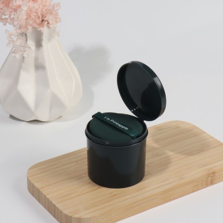 PinneApple makeup sponge, set - 7 pcs, d = 5.5 cm, with a holder, in a case, emerald color-8