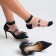 Women's socks glass minku "Flowers", black color, rr 36-37 (23 cm)