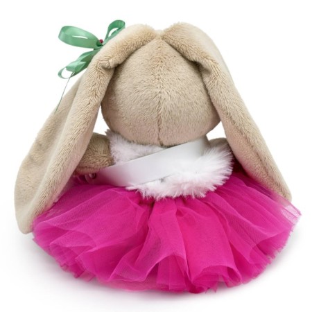 Soft toy "Bunny Mi", in a fur collar and skirt, 15 cm-2