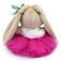 Soft toy "Bunny Mi", in a fur collar and skirt, 15 cm