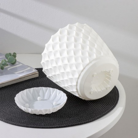 Pot for flowers with a pallet "Wave", 2.5 l, d = 17.5 cm, snow -white color-3
