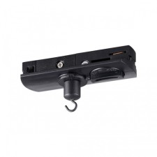 Adapter/holder for a single -phase two -wire track without current pipeline for Novotech lamps. RAMO, 20x80x35 mm, black color