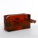 Cosmetic bag with lightning, brown color/transparent