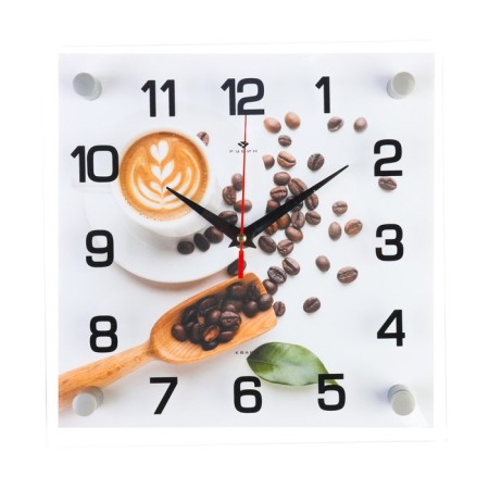 Wall clock, interior: kitchen, "coffee with love" 25x25 cm