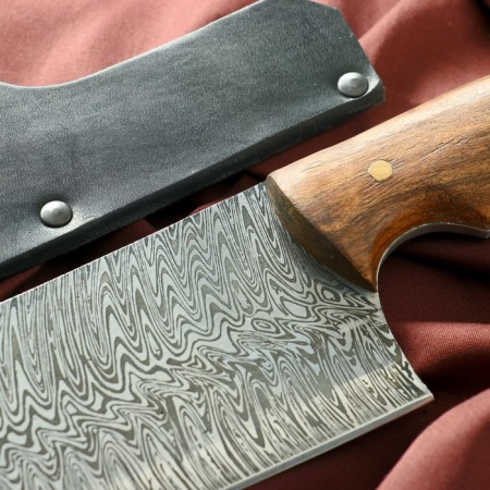 Caucasian knife, cutting "saigak" with a cover, steel - 40x13, handle - nut, 14 cm-6
