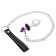 Anal traffic jam-hoods, with bells and leash, purple crystal, d = 28 mm