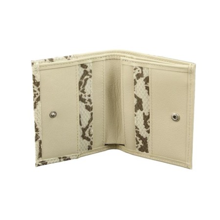 Wallet, button, 6 pockets, 1 section for trifles, n/k beige python/beige matte-1
