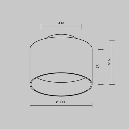 Ceiling light TECHNICAL C009CW-L12B, LED, 12W, 10x10x9.2 cm, 550lm, black color-6