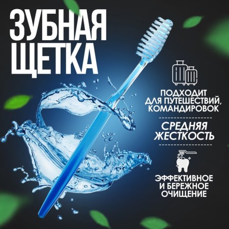 Toothbrush, 17.5 cm, transparent/blue color