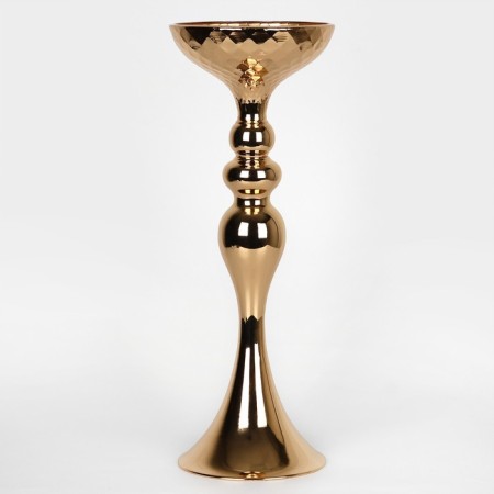 Summary Metal for 1 candle "Richard" Color Gold 12.5 x 12.5 x 37.5 cm-1