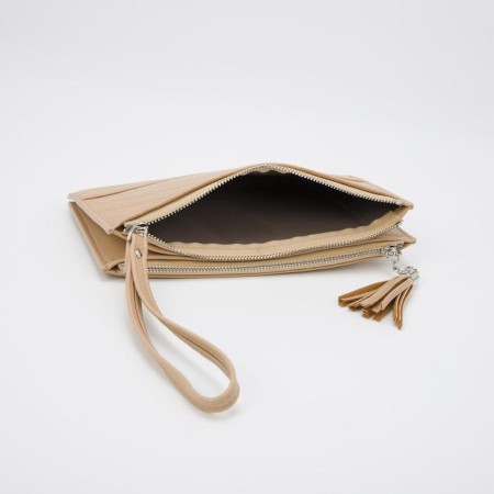 Women's wallet on lightning, with a pen, beige color-2