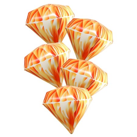 Foil ball 28 "Diamond" 3D, set 5 pcs., Yellow color