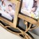 Photo frame plastic in 4 photos 10x15 cm "Bird on a branch" Dark gold 28x47 cm