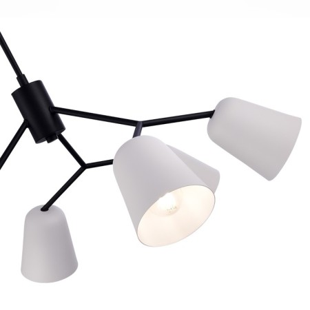 Ceiling EVOLUCE lamp. Sle155942-06. Mario. 6x40 watts, E14, 69x69x52 cm, black color-4