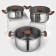 A set of stainless steel dishes Magistro, 3 pcs: D = 16/20/24 cm, induction