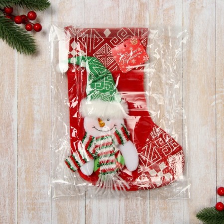 A toe for gifts "Gift" Snowman, 18x25 cm, red-green-2