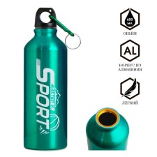 Water bottle, 650 ml, Master K, 21 x 7 cm, aluminum case, mix