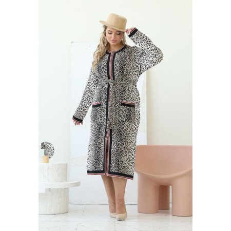 Cardigan female, size 54, brown color-6