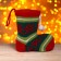 Gift packaging "Boot", knitted toe, with pompons