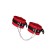 The shackles of Pecado BDSM, soft, with one strap with groves, genuine leather, red-black