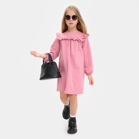 Dress for girls KAFTAN "BASIC Line", size 32 (110-116), pink color-1