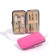 Manicure set, 6 items, in case, fuchsia color