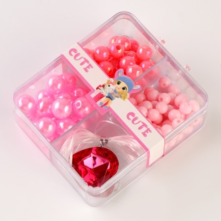 Set for creativity "Decoration from beads", pink color-1
