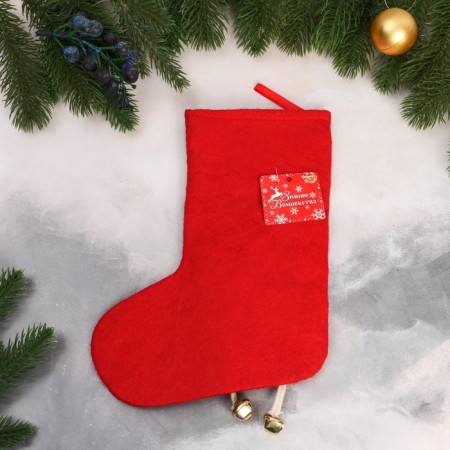 A toe for gifts "Snowman with long legs" 19x25 cm, red-2