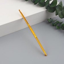 Knitting hook, bilateral, d = 3/4 mm, 13 cm, gold color